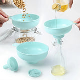 3 in 1 Multi Function Plastic Funnel Set Food Grade for Cooking Baking Liquid - Close-Up Angle