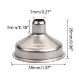 10 PCS Stainless Steel Small Funnel Set for Hip Flasks Camping Kitchen Use - Side View