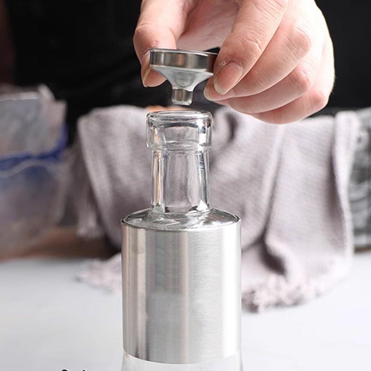 10 PCS Stainless Steel Small Funnel Set for Hip Flasks Camping Kitchen Use