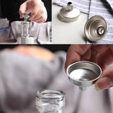 10 PCS Stainless Steel Small Funnel Set for Hip Flasks Camping Kitchen Use - 45-Degree Angle