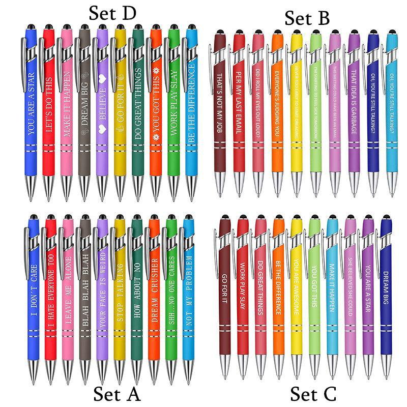 Funny Pens Swear Word Pen Set Black Ink Writing Pen Funny Office Diary Gift - Set B