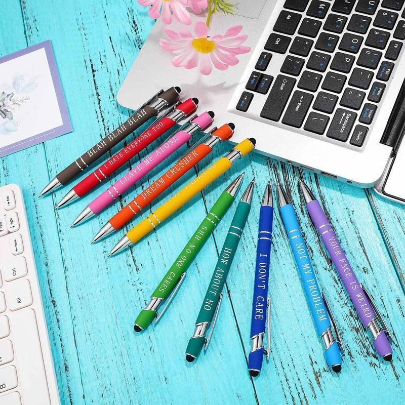 Funny Pens Swear Word Pen Set Black Ink Writing Pen Funny Office Diary Gift - Set C