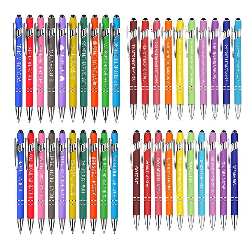 Funny Pens Swear Word Pen Set Black Ink Writing Pen Funny Office Diary Gift - Set C