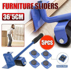 Furniture Lifter and Mover Tool Set 5PCS Heavy Duty Roller Sliders for Moving