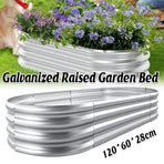 Galvanized Raised Garden Bed Metal Planter Box for Vegetables Flowers Herbs