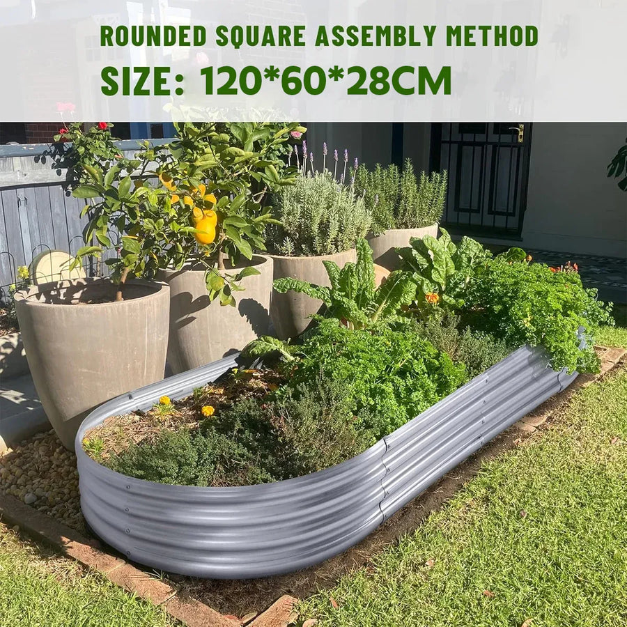 Galvanized Raised Garden Bed Metal Planter Box for Vegetables Flowers Herbs