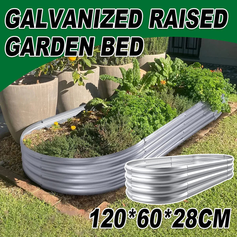Galvanized Raised Garden Bed Metal Planter Box for Vegetables Flowers Herbs