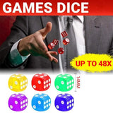 12-48PCS 6 Sided Games Dice Transparent Coloured Game Play Toy Bulk Board Game - 12PCS - Front View
