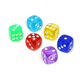 12-48PCS 6 Sided Games Dice Transparent Coloured Game Play Toy Bulk Board Game - 12PCS - Side View