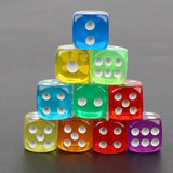 12-48PCS 6 Sided Games Dice Transparent Coloured Game Play Toy Bulk Board Game - 12PCS - Extra Image