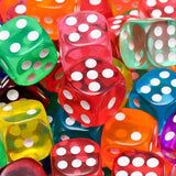 12-48PCS 6 Sided Games Dice Transparent Coloured Game Play Toy Bulk Board Game - 12PCS