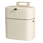 Wall Mounted Hanging Waste Bin with Lid Household Cabinet Trash Can Cream White
