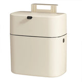 Wall Mounted Hanging Waste Bin with Lid Household Cabinet Trash Can Cream White - Front View