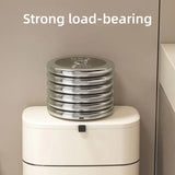 Wall Mounted Hanging Waste Bin with Lid Household Cabinet Trash Can Cream White - Low Angle