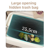 Wall Mounted Hanging Waste Bin with Lid Household Cabinet Trash Can Cream White - Extra Image