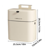 Wall Mounted Hanging Waste Bin with Lid Household Cabinet Trash Can Cream White - Side View