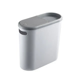 Simple Garbage Can with Lid Household Clamped Plastic Bucket Flip Lid Kitchen - Front View