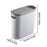 Simple Garbage Can with Lid Household Clamped Plastic Bucket Flip Lid Kitchen - Side View