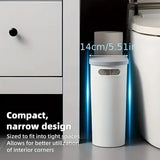 Simple Garbage Can with Lid Household Clamped Plastic Bucket Flip Lid Kitchen - Rear View