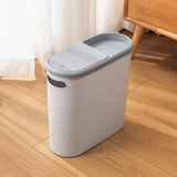 Simple Garbage Can with Lid Household Clamped Plastic Bucket Flip Lid Kitchen - Low Angle