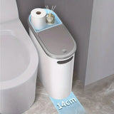 Simple Garbage Can with Lid Household Clamped Plastic Bucket Flip Lid Kitchen - Extra Image