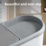 Simple Garbage Can with Lid Household Clamped Plastic Bucket Flip Lid Kitchen - Extra Image