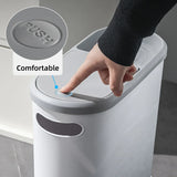 Simple Garbage Can with Lid Household Clamped Plastic Bucket Flip Lid Kitchen - Extra Image