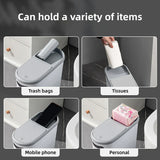 Simple Garbage Can with Lid Household Clamped Plastic Bucket Flip Lid Kitchen - Extra Image