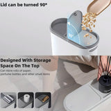Simple Garbage Can with Lid Household Clamped Plastic Bucket Flip Lid Kitchen - Top-Down View