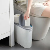 Simple Garbage Can with Lid Household Clamped Plastic Bucket Flip Lid Kitchen - 45-Degree Angle