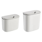 Wall Mounted Hanging Wastebasket with Sliding Lid for Kitchen and Bathroom Use - 7L - Side View