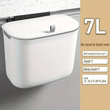 Wall Mounted Hanging Wastebasket with Sliding Lid for Kitchen and Bathroom Use - 7L - Extra Image