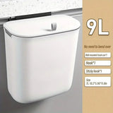 Wall Mounted Hanging Wastebasket with Sliding Lid for Kitchen and Bathroom Use - 7L - Extra Image