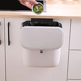 Wall Mounted Hanging Wastebasket with Sliding Lid for Kitchen and Bathroom Use - 7L - Extra Image
