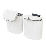 Wall Mounted Hanging Wastebasket with Sliding Lid for Kitchen and Bathroom Use - 7L - Extra Image
