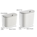 Wall Mounted Hanging Wastebasket with Sliding Lid for Kitchen and Bathroom Use - 9L - Side View