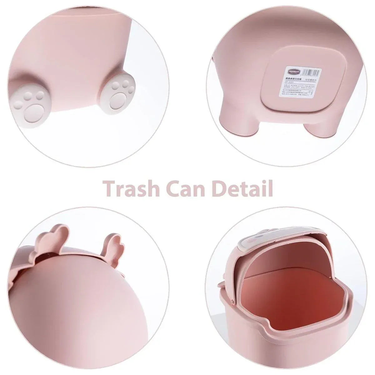 Mini Monster Trash Can Desktop Flip Top Garbage Bin Small Plastic Waste Basket - Light Blue