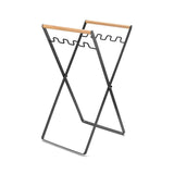 Outdoor Portable Wooden Folding Garbage Rack Picnic Barbecue Plastic Bag Holder - Front View
