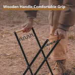 Outdoor Portable Wooden Folding Garbage Rack Picnic Barbecue Plastic Bag Holder