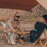 Outdoor Portable Wooden Folding Garbage Rack Picnic Barbecue Plastic Bag Holder - Close-Up Angle