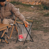 Outdoor Portable Wooden Folding Garbage Rack Picnic Barbecue Plastic Bag Holder
