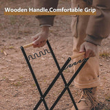 Outdoor Portable Wooden Folding Garbage Rack Picnic Barbecue Plastic Bag Holder - Top-Down View