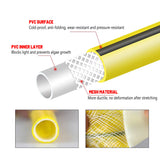 Heavy Duty Garden Hose Pipe Reel Reinforced Anti-kink Outdoor Hosepipe Yellow - 20m - 45-Degree Angle