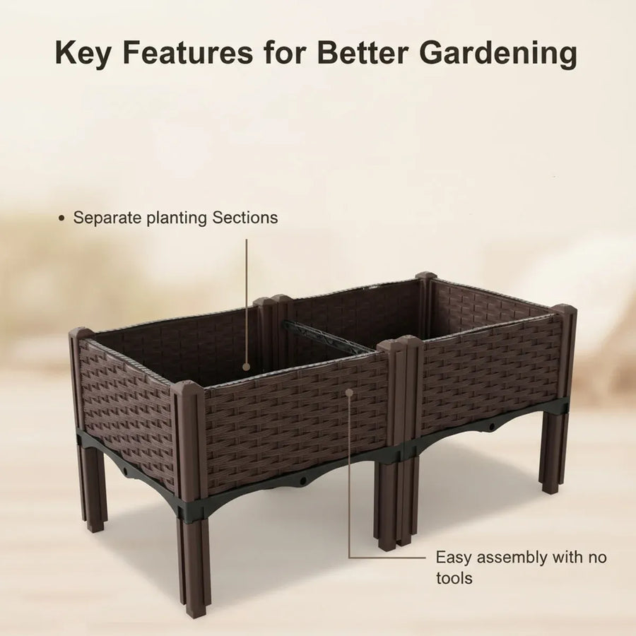 Garden Vegetable Planting Box Durable Sturdy for Patio Balcony Outdoor Growing