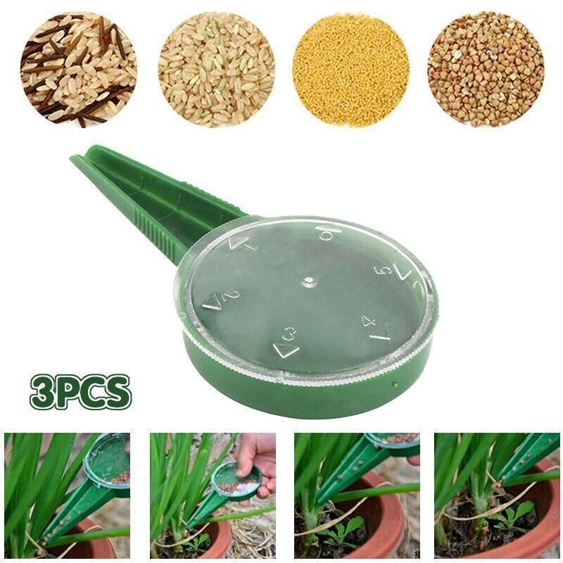 Au 3Pcs Seed Dispenser Garden Plant Spreaders Plastic Seeder Sower Planter Tool