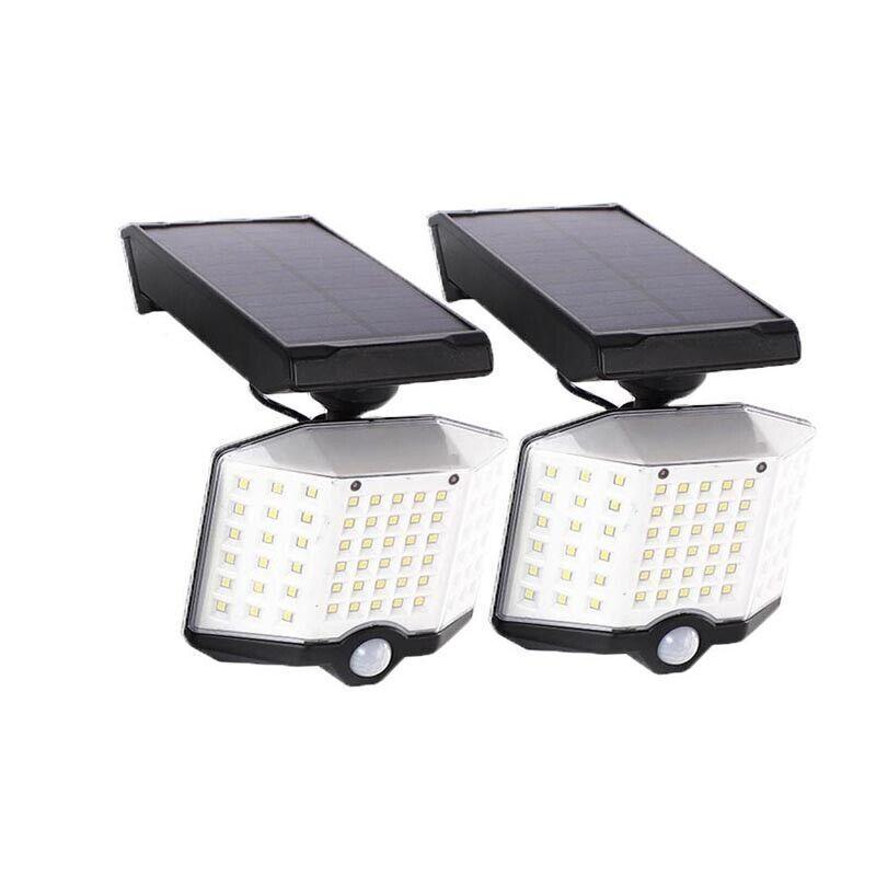 66 LED Solar Motion Sensor Light Outdoor Wall Security Lamp with 3 Heads