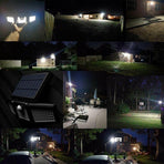 66 LED Solar Motion Sensor Light Outdoor Wall Security Lamp with 3 Heads