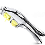 Multifunctional Garlic Press Aluminum Alloy Two-in-One Garlic Cutter Masher Tool - Front View