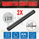 2X Magnetic Knife Rack Magnet Wall Mount Holder Strip Utensil Shelf Kitchen Tool - Side View