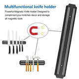 2X Magnetic Knife Rack Magnet Wall Mount Holder Strip Utensil Shelf Kitchen Tool - 45-Degree Angle